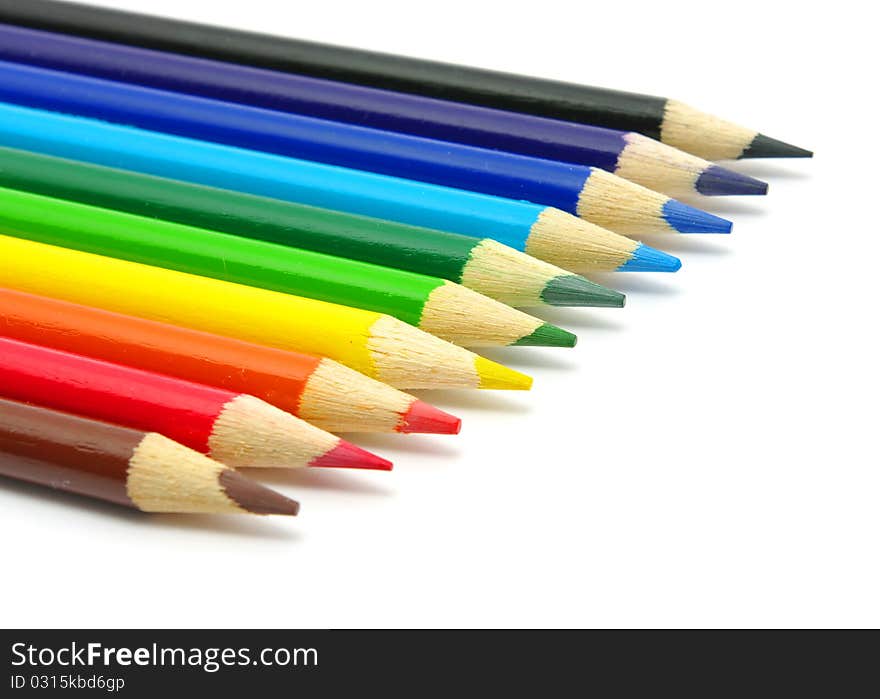 Color pencils isolated on a white background