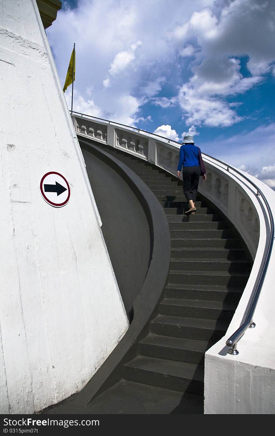 Stairway to respect buddha