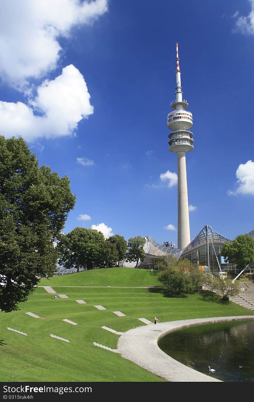 Tv tower in the green park