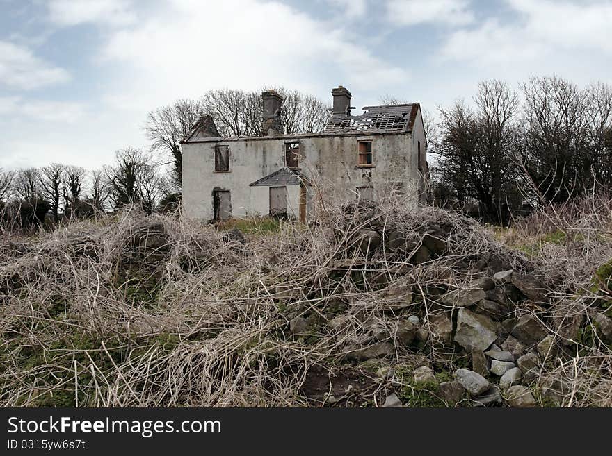 Old abandoned deserted farmhouse