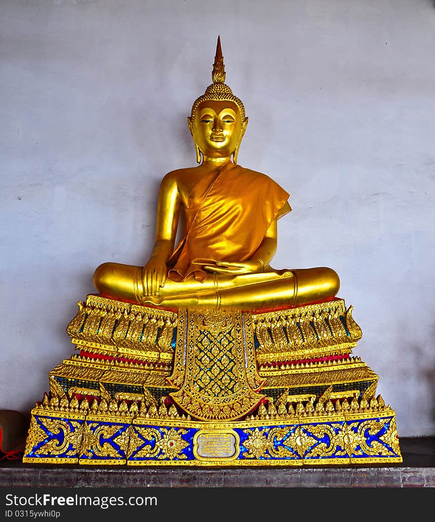 Thai Buddha in ancient temple thailand