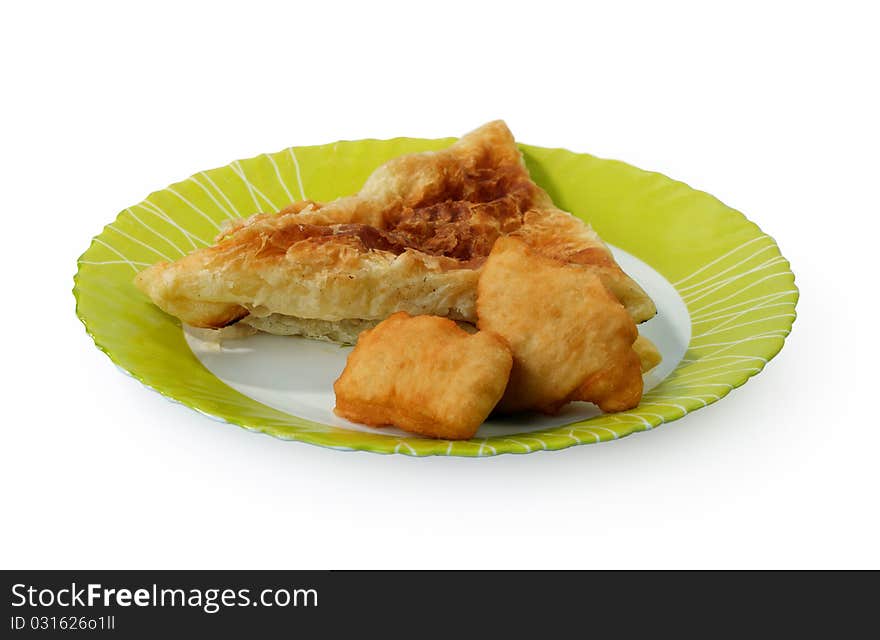 Baked dough for a plate