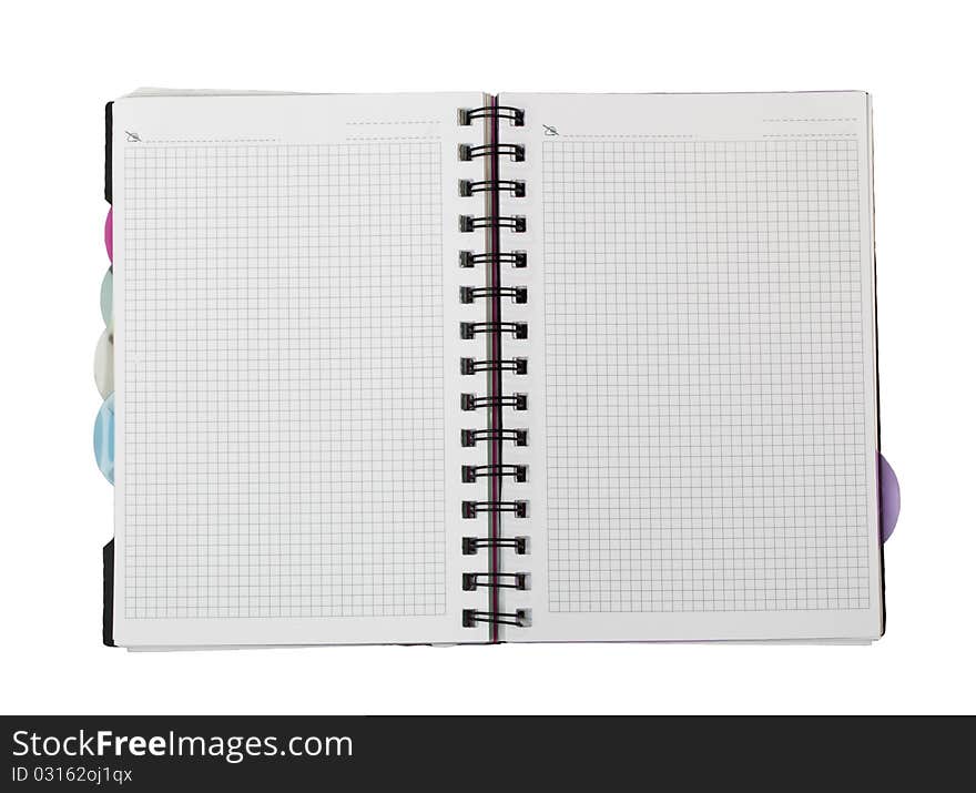 Spiral notebook isolated on white