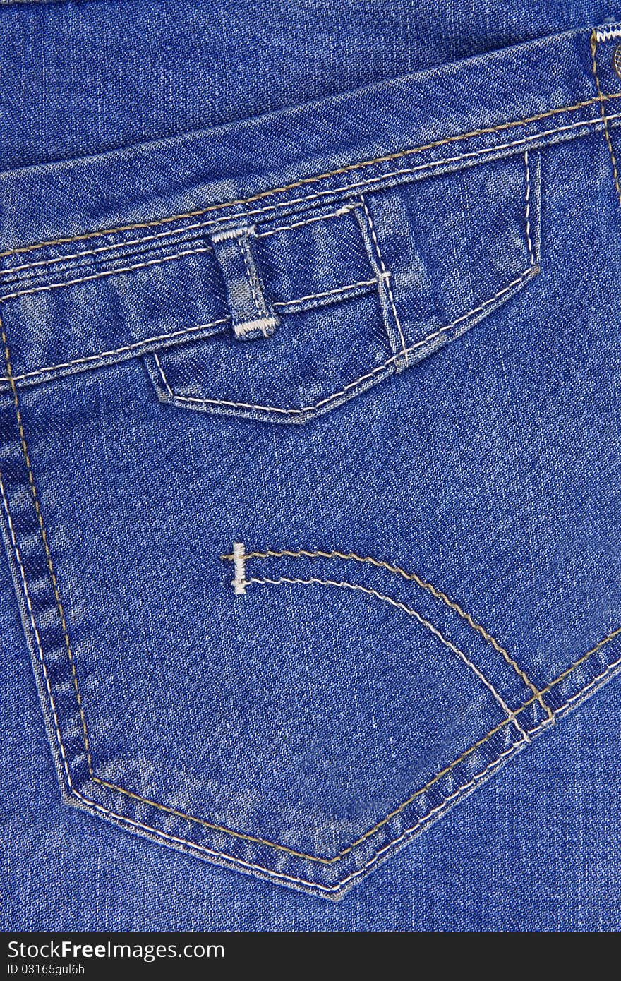 Blue new jeans textured pocket