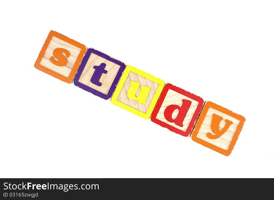 Toy Block Letters Spell Study.