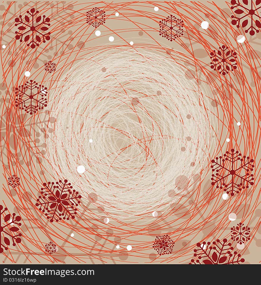 Christmas background with simple snowflake