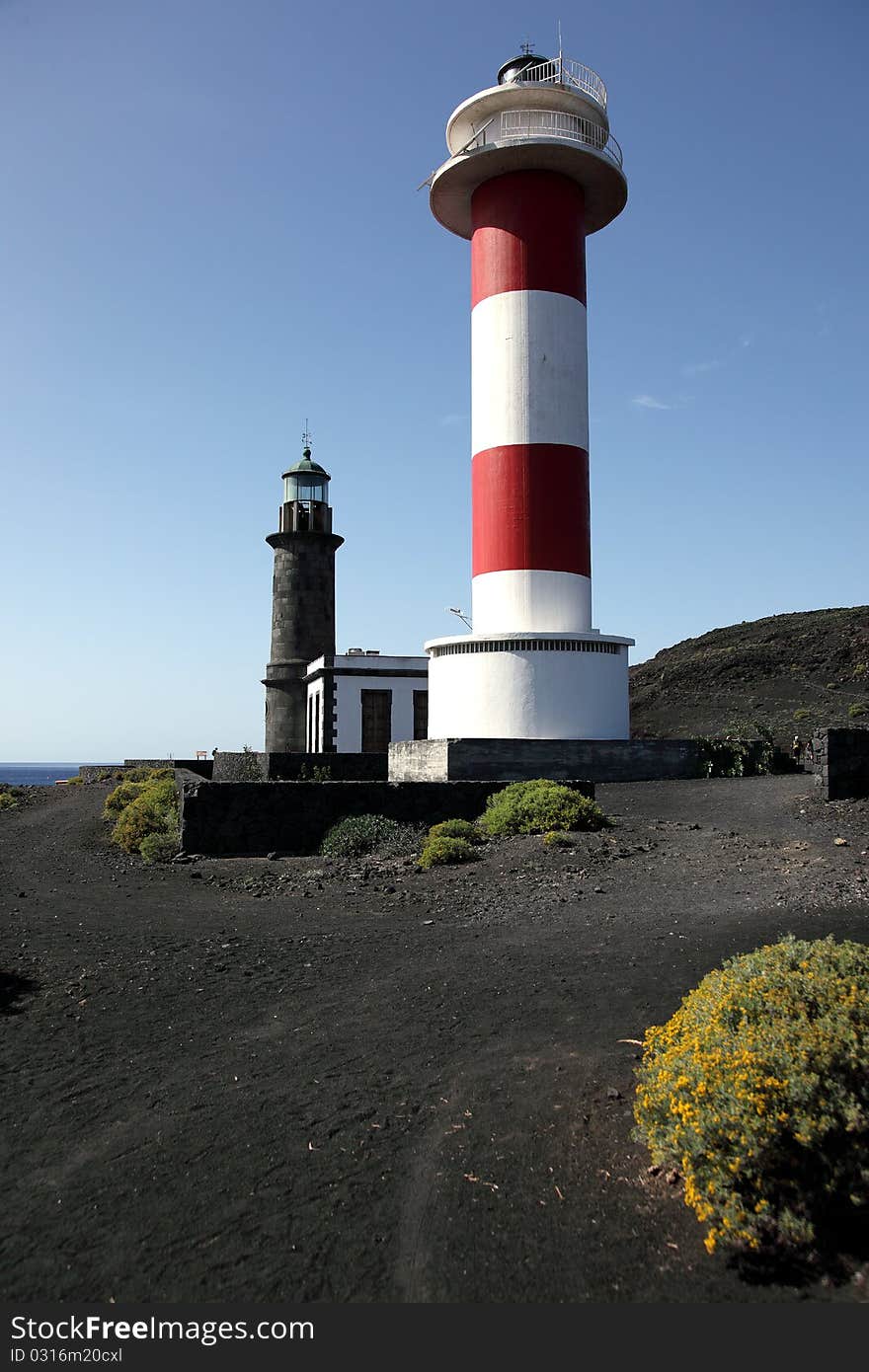 Old lighthouse at La Palma coast