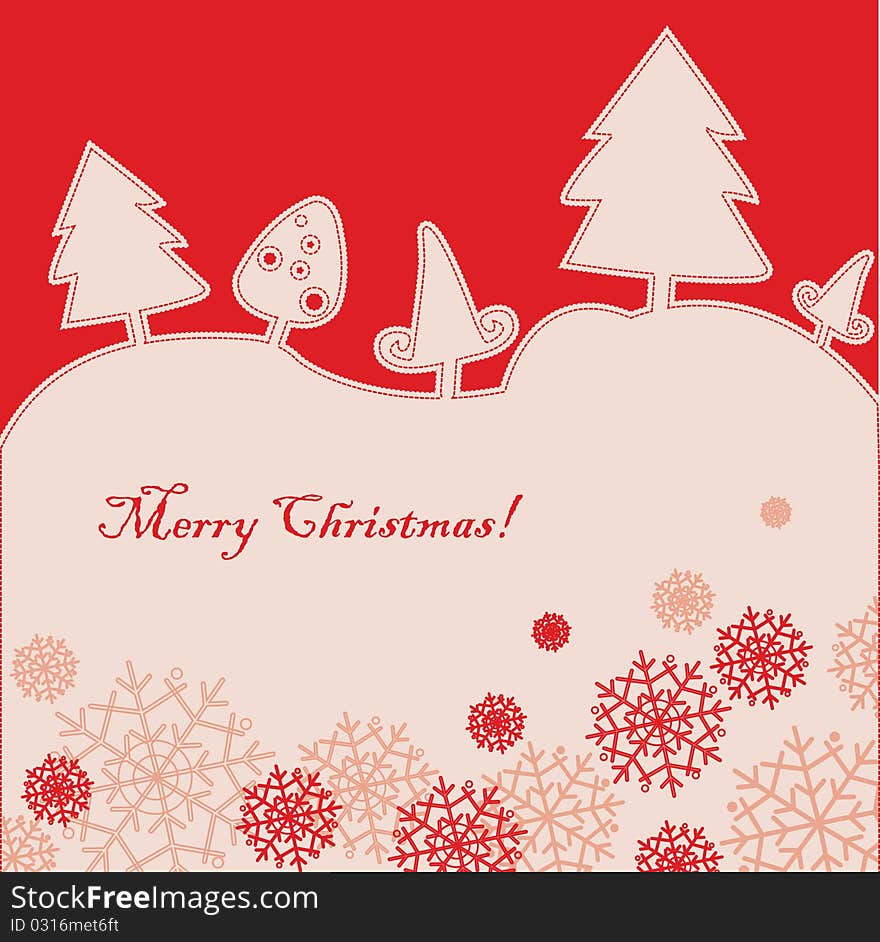 Christmas background with simple Christmas tree