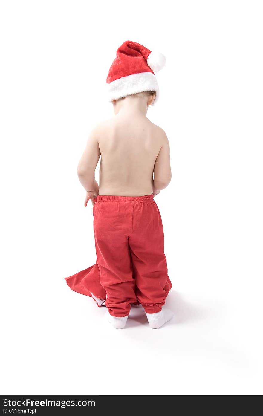 Little Baby In Santa Suit