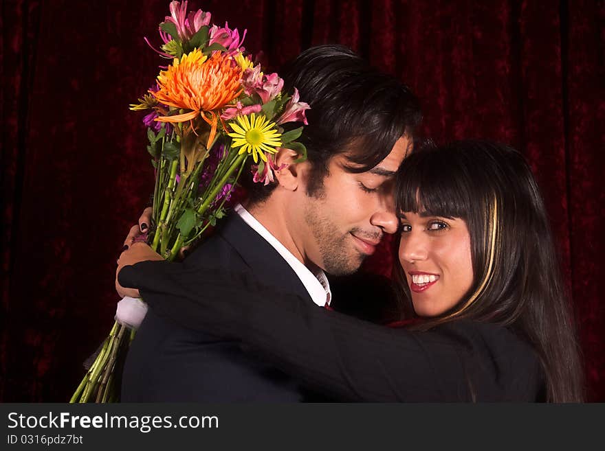 Couple with flowers