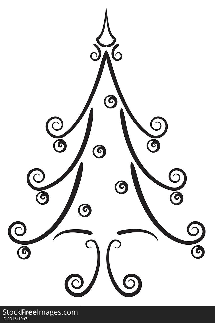 Painted artwork of christmas tree