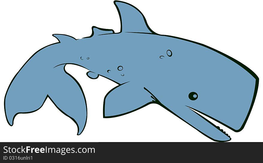 Vector Illustration of a blue whale