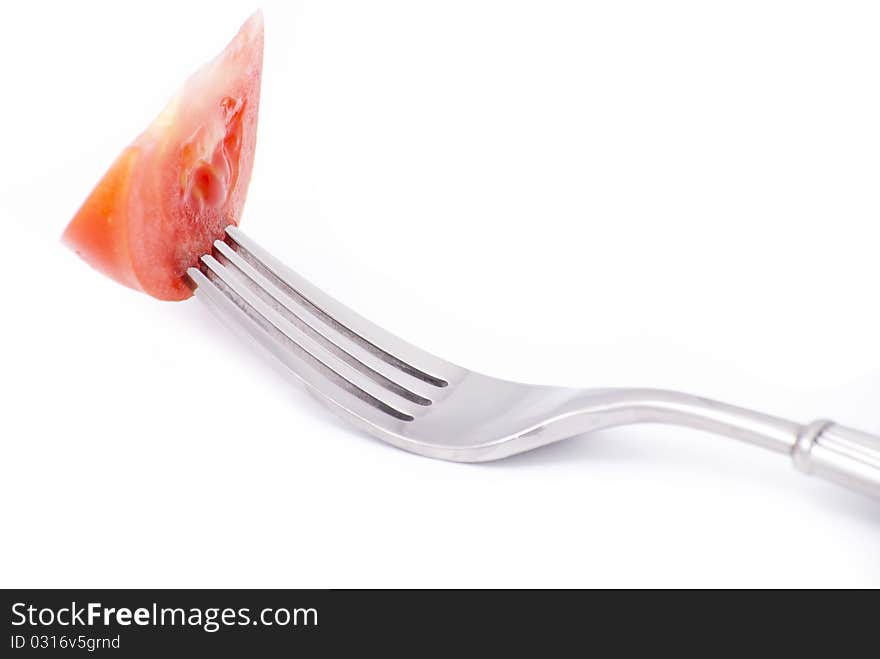 Cutlery lying on a white background