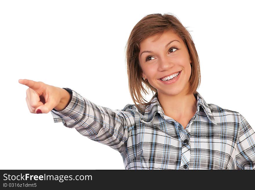 Portrait of a emotional beautiful teenage girl. Isolated on white background. Portrait of a emotional beautiful teenage girl. Isolated on white background.