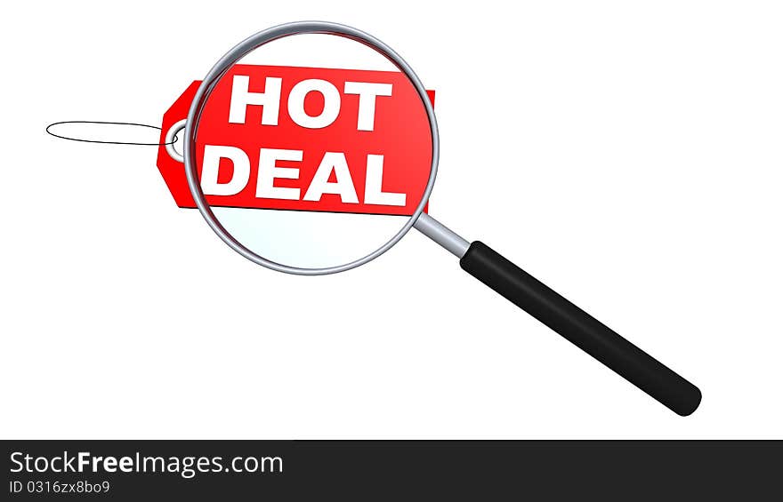 Hot Deal Search concept in 3D