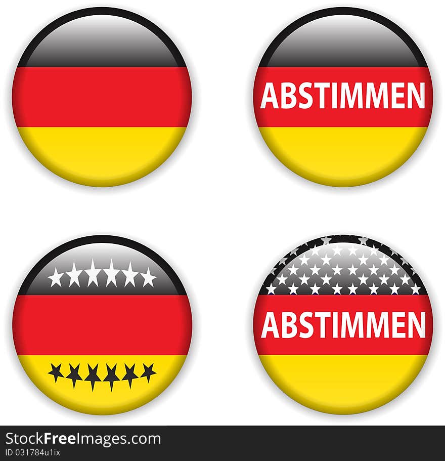 Vector illustration of empty vote badge button for germany elections