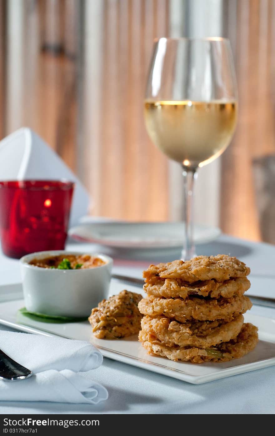 Fried green tomatoes, pimento cheese, and macaroni and cheese