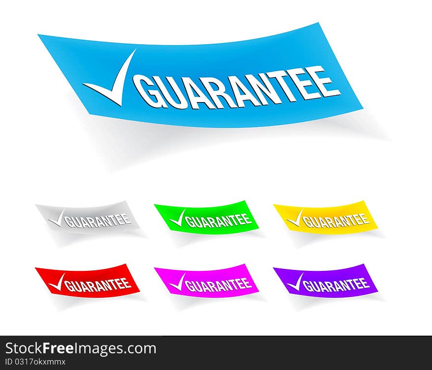 Guarantee check mark on the sticker ; easy editable. Guarantee check mark on the sticker ; easy editable