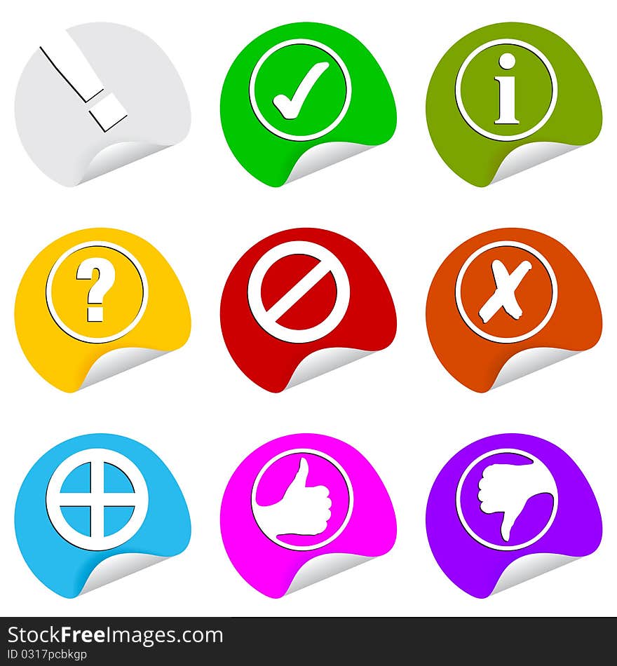 Sign Symbols, Round Stickers