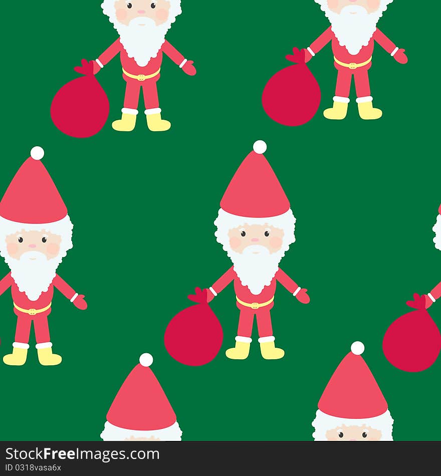 Christmas seamless background with Santa