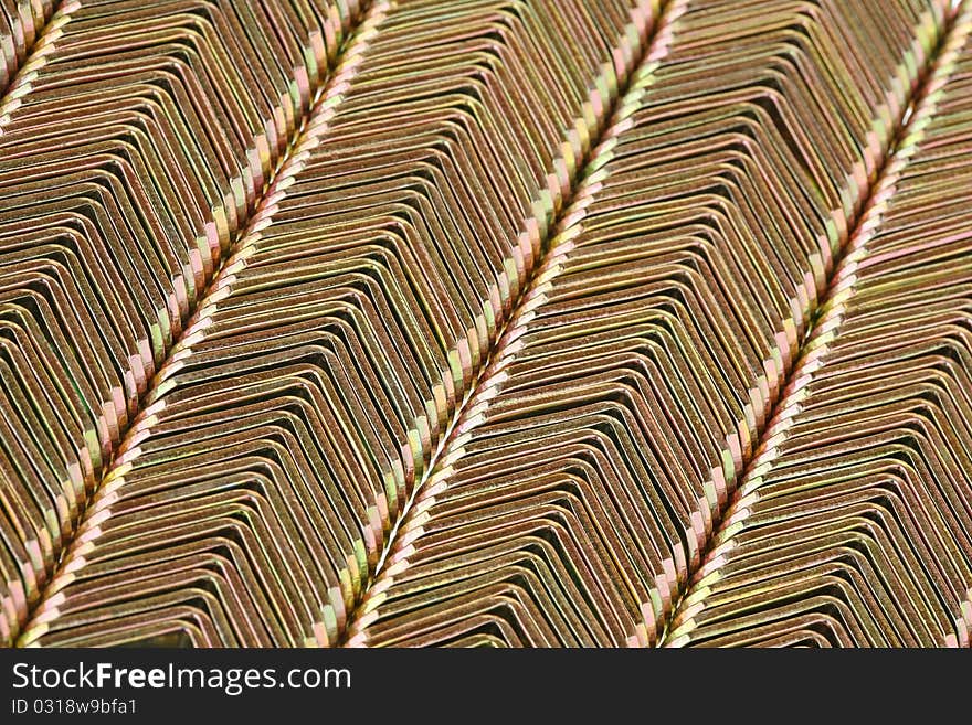 Original background of the metal products laid by an equal layer