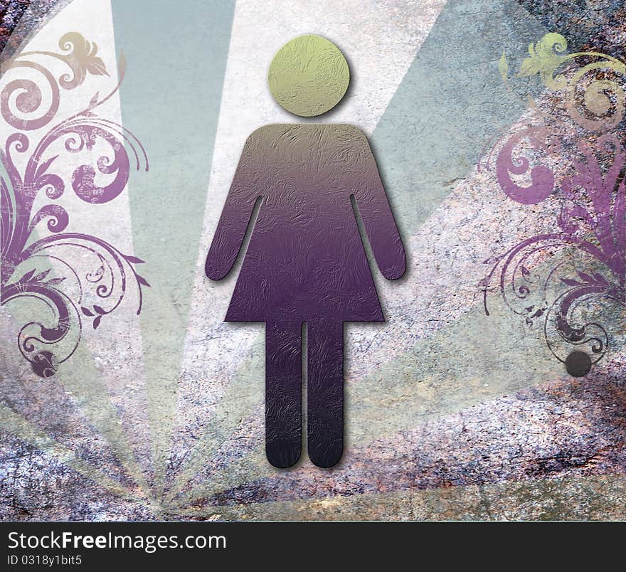 Sign of public toilets WC for women,background vector