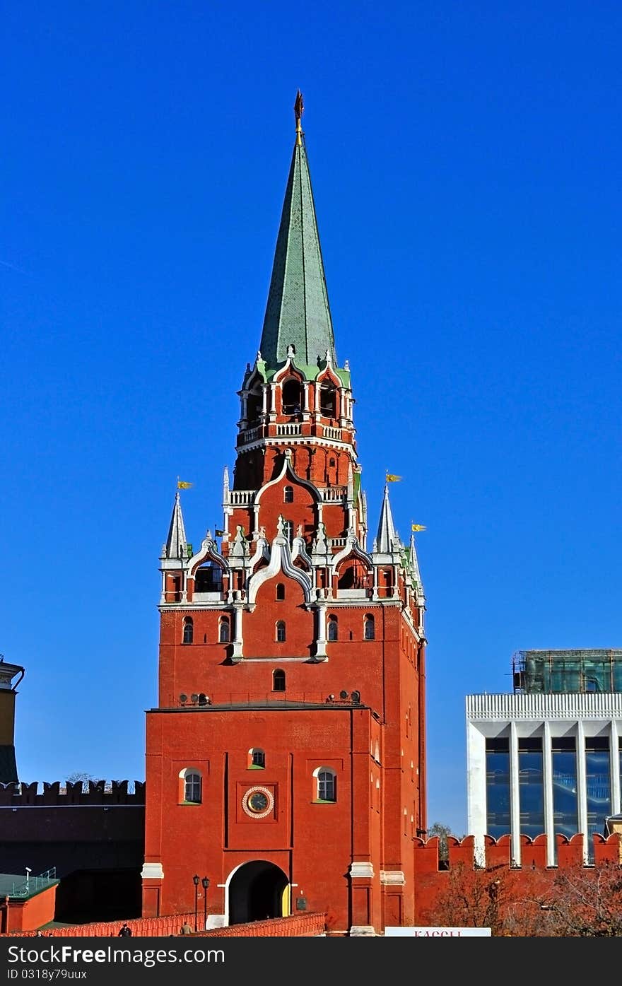 Kremlin entrance to the museum moscow history day. Kremlin entrance to the museum moscow history day