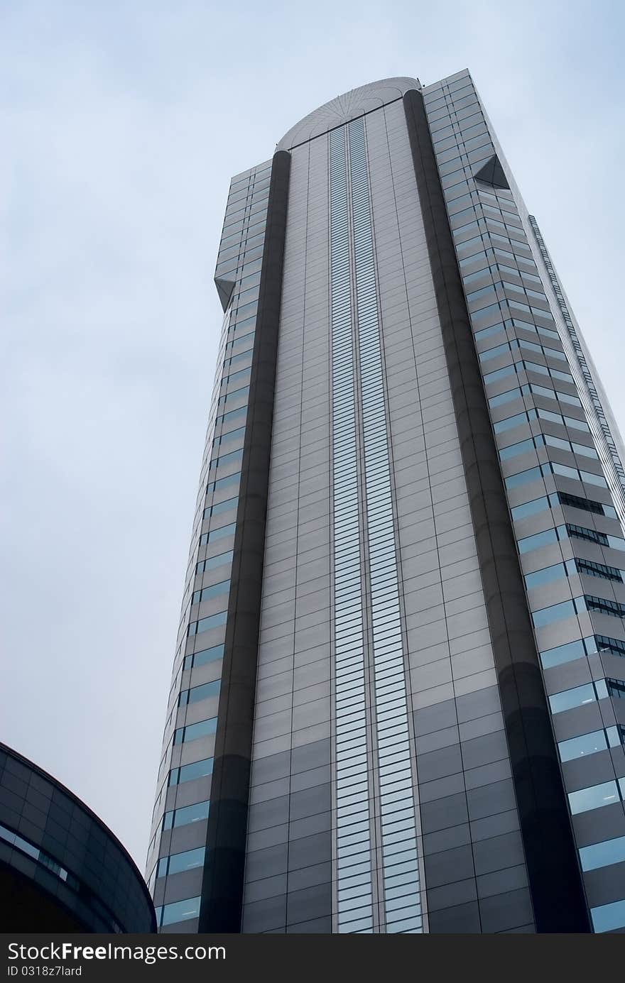 Skyscraper with windows and glass and steel