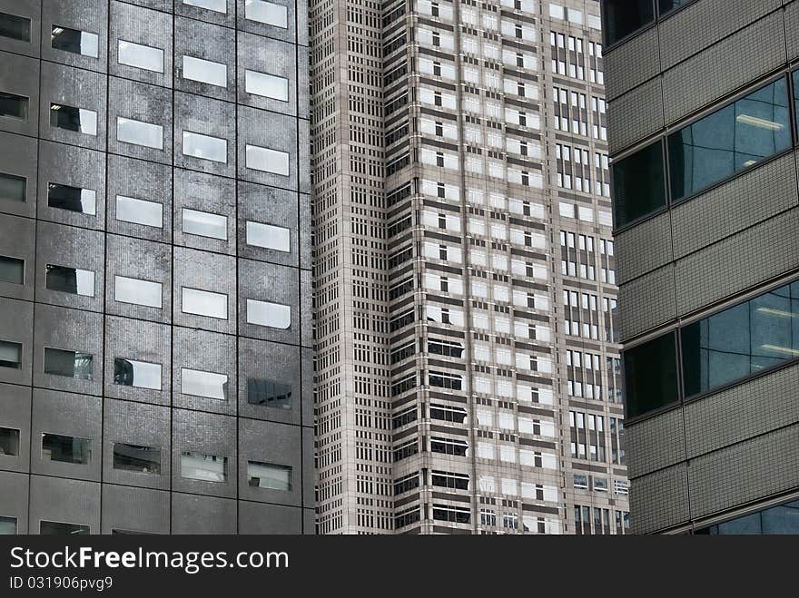 Skyscraper with windows and glass and steel