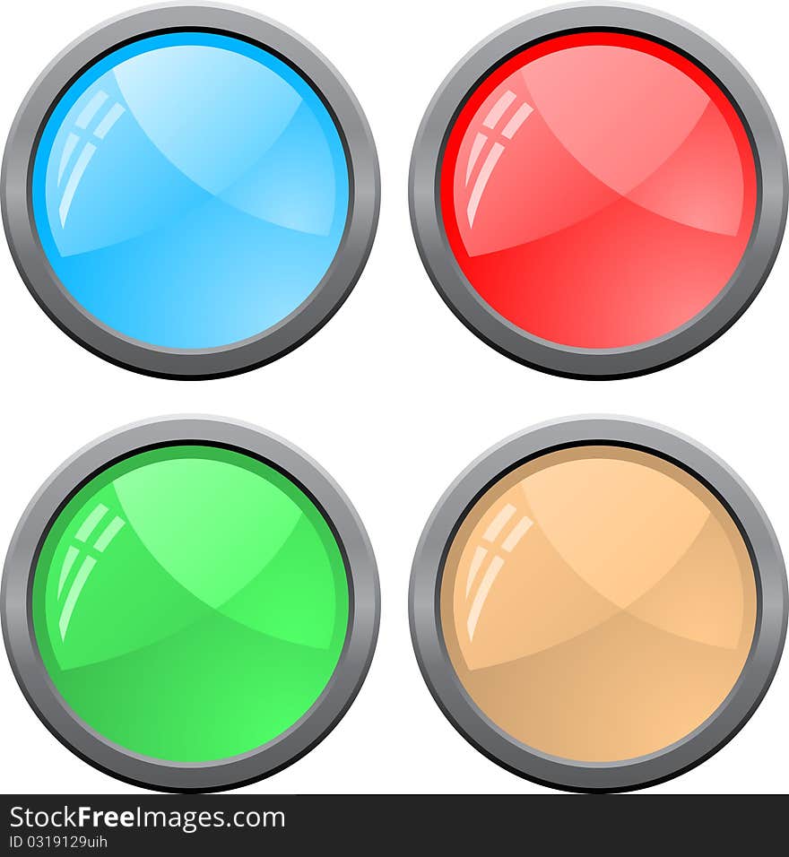 Set of internet buttons different colors