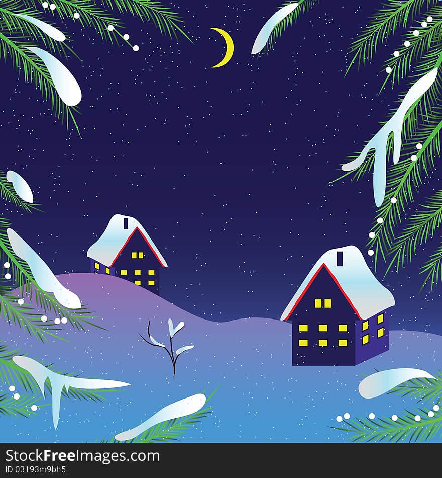 Christmas night  background. Vector illustration. Christmas night  background. Vector illustration.