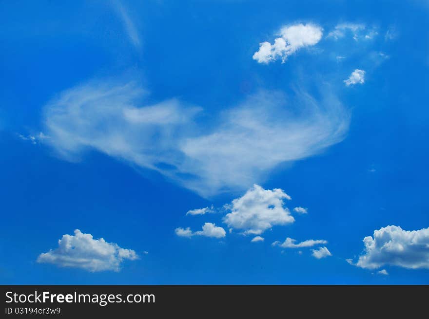 Picturesque clouds are in sky