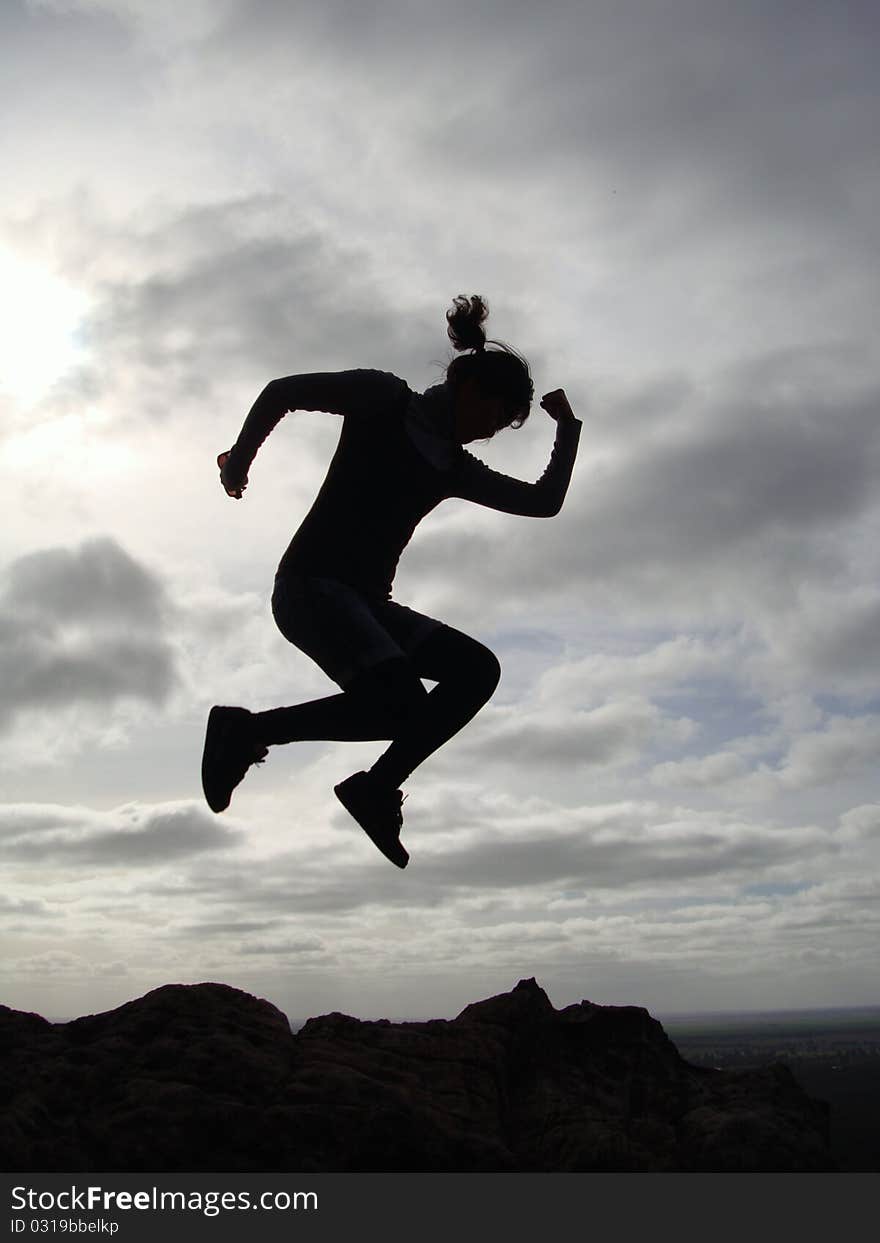 Jumping Near The Cliff