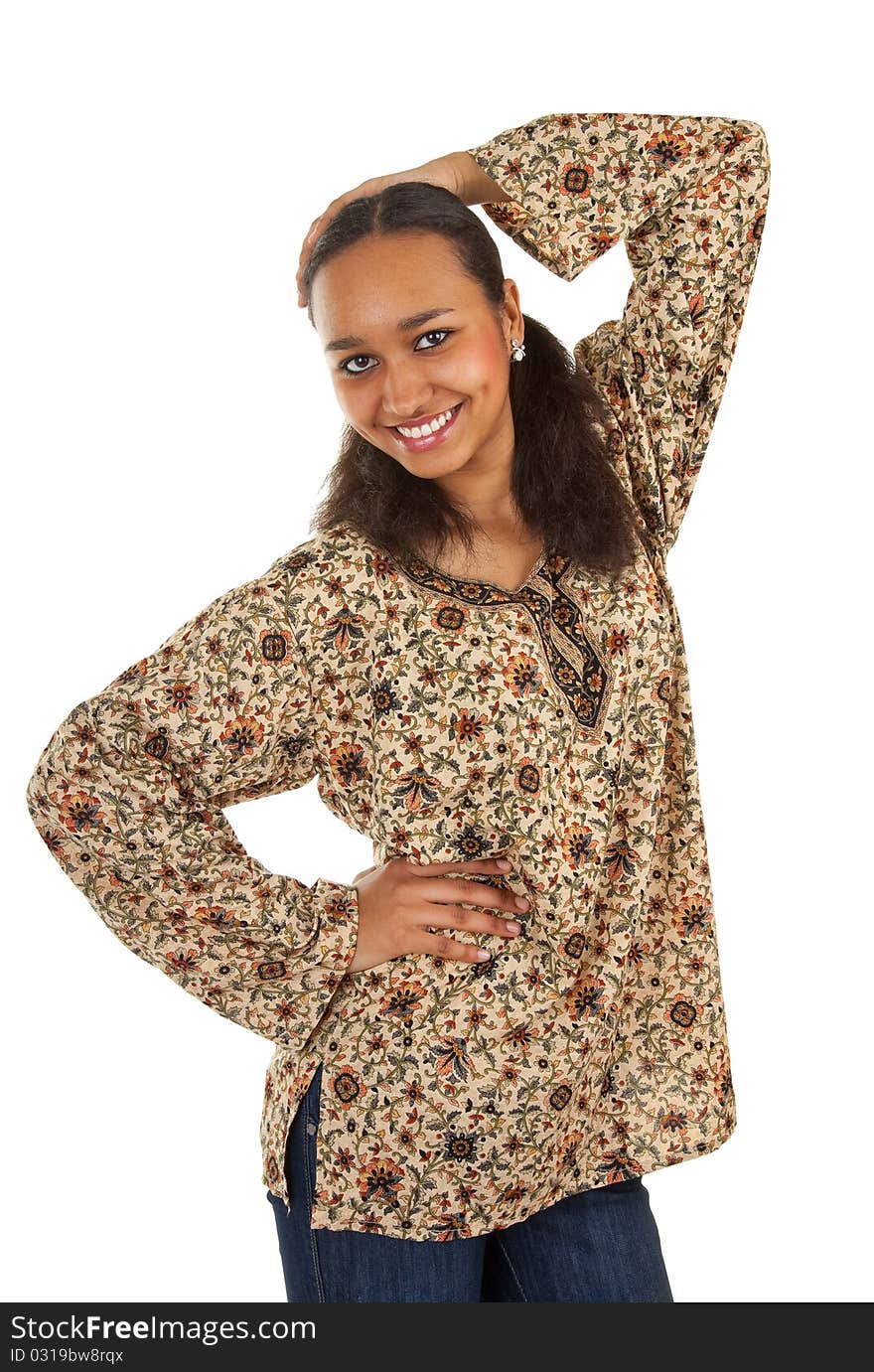 Portrait of young girl in eastern dress