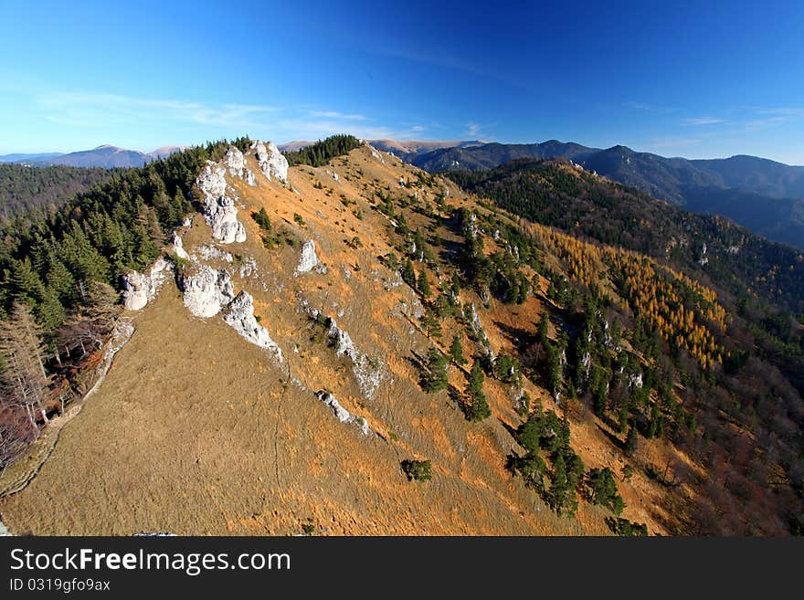 Beautiful mountains landscape and blue sky - Ostra