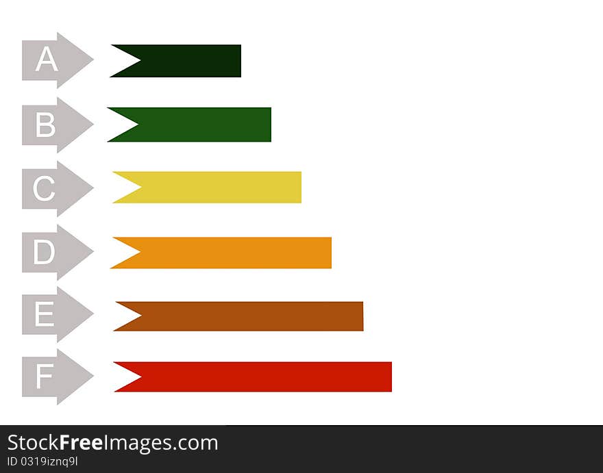 Financial chart with colored arrows. Financial chart with colored arrows