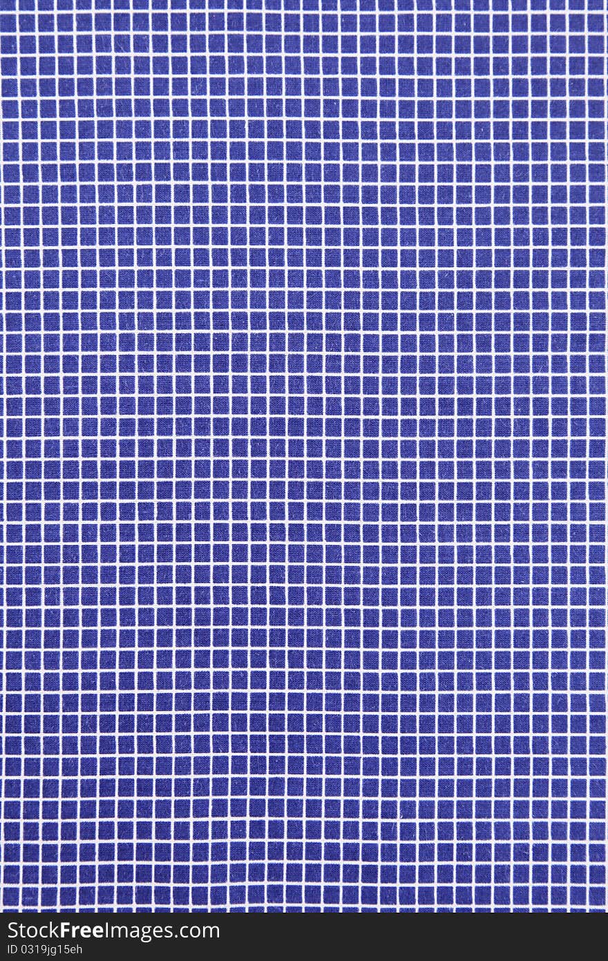 Textile background with white squares over blue background