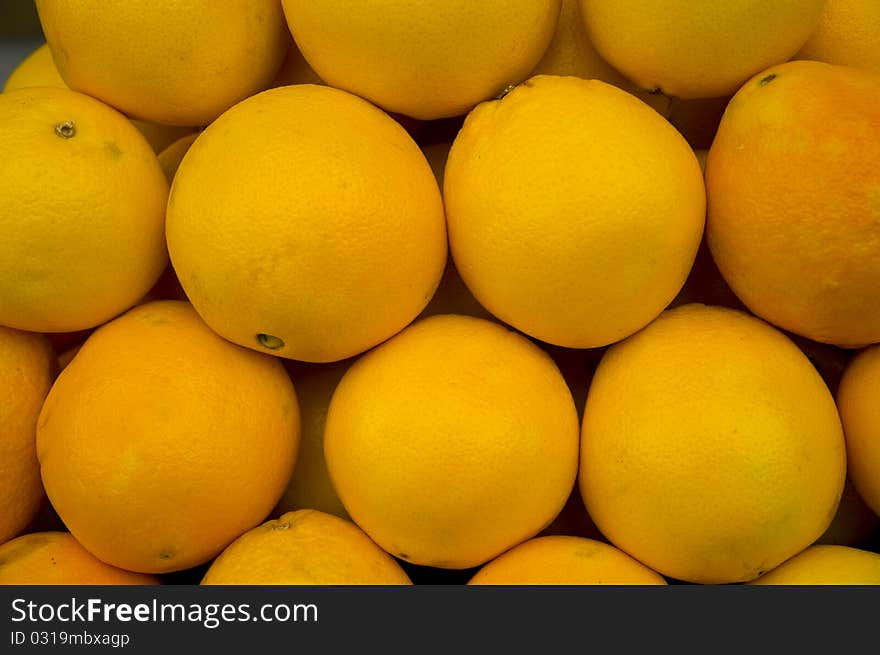 Oranges bulk in food market