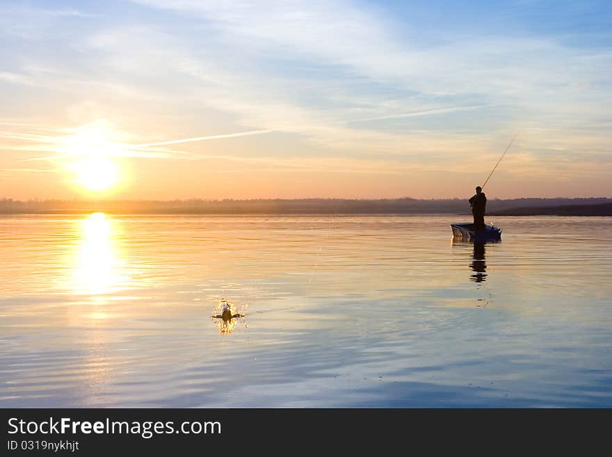 Fisherman. Splash