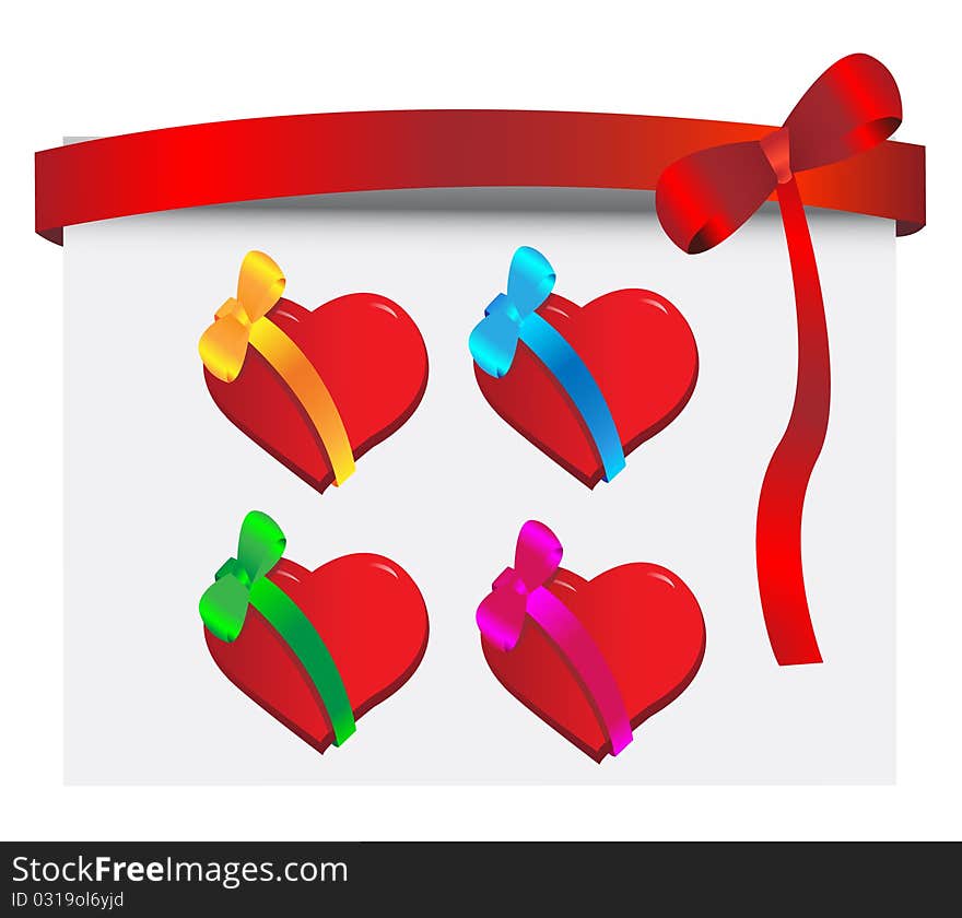 Vector gift hearts. This image is a illustration and can be scaled to any size without loss of resolution. Vector gift hearts. This image is a illustration and can be scaled to any size without loss of resolution.