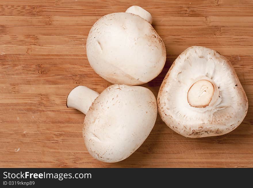 White mushrooms on a plate