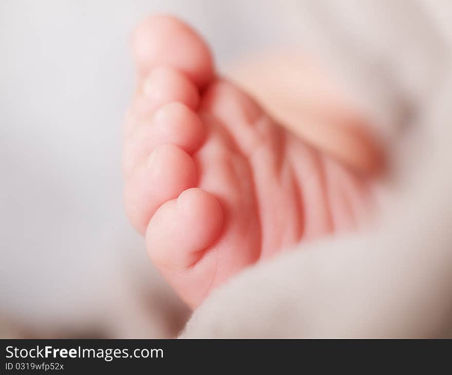 Foot with toe newborn baby