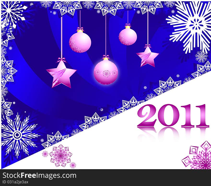 Illustration of the new year background with decorations