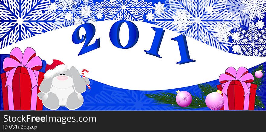 Illustration of the new year background with decorations