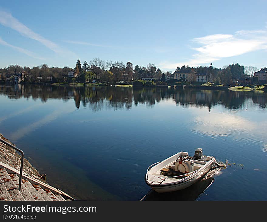 Boat photographed during a beautiful day in sesto calende. Boat photographed during a beautiful day in sesto calende