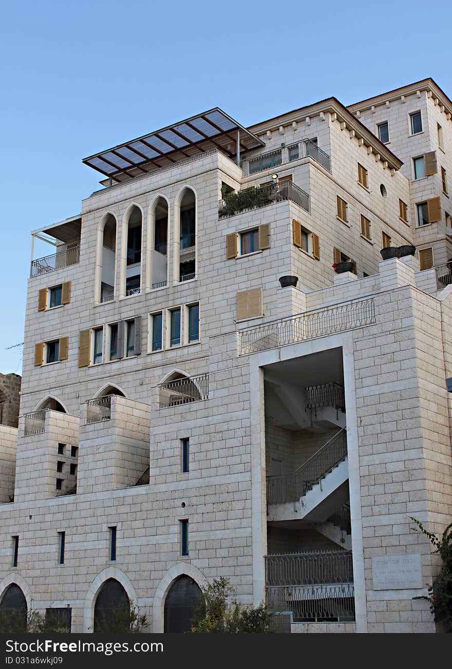 A modern building in old Jaffa