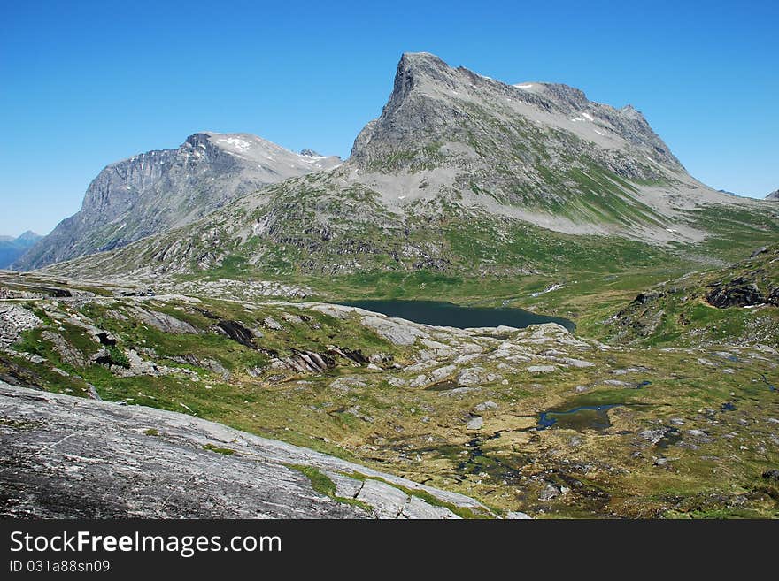 River and lake at Trollstigen,  No