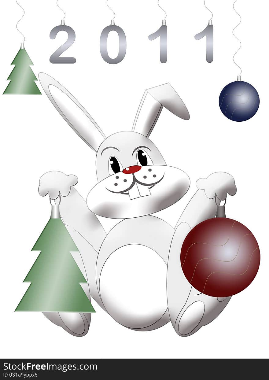 White Rabbit Symbol East Chinese New 2011 Year