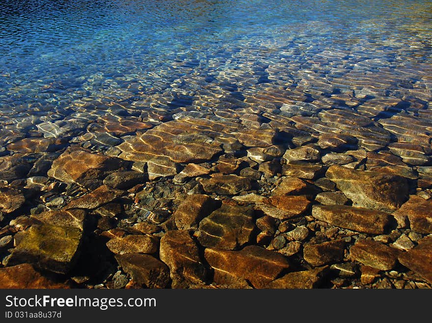 Clear water in the lake Czarny Staw, Poland, October 2010