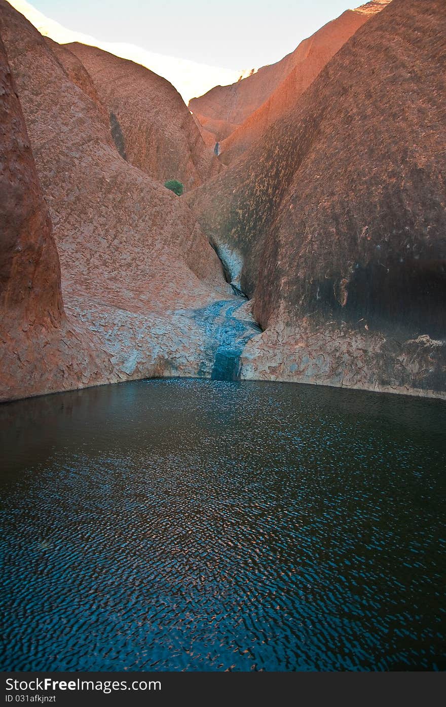 Small lake in the australian red center, outback